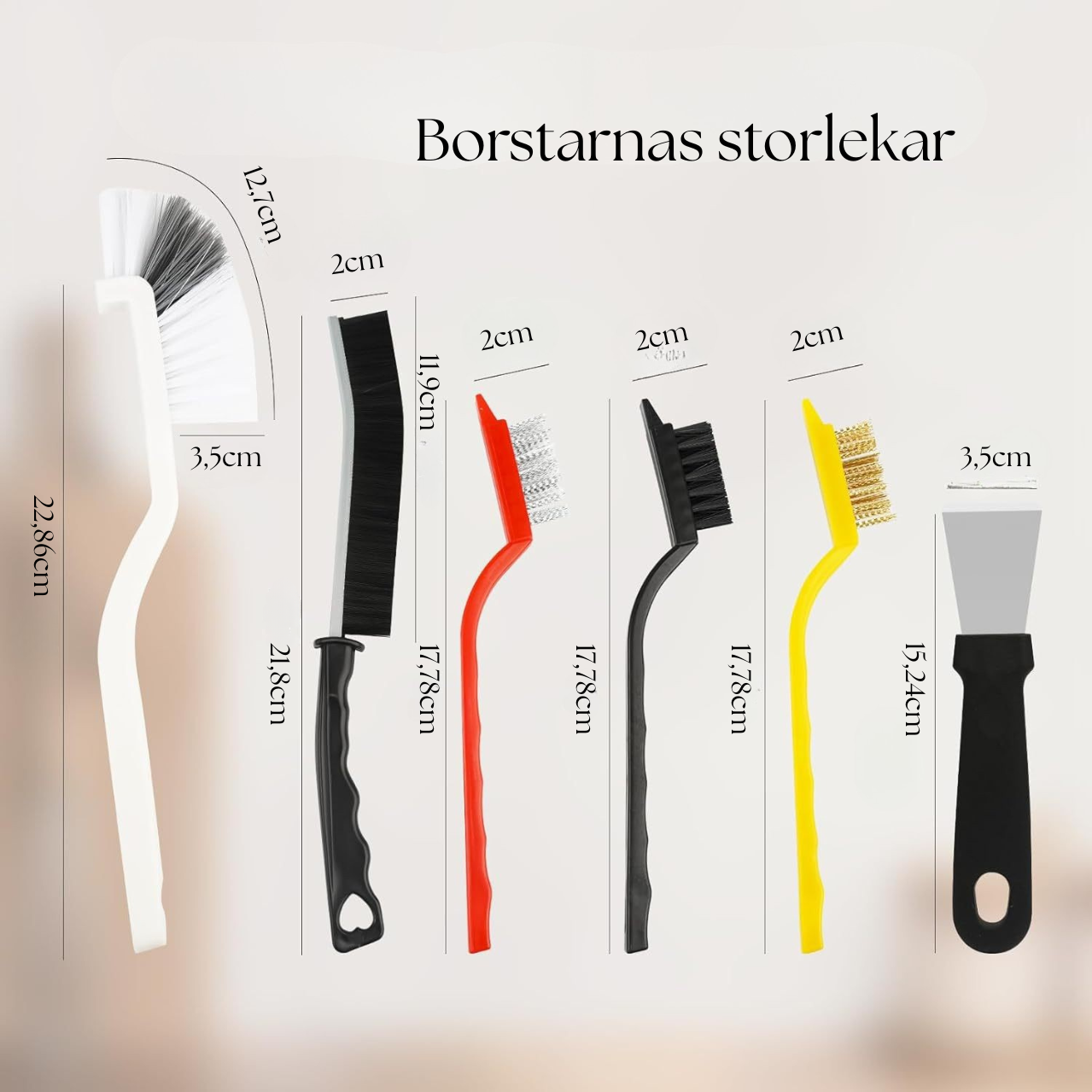 11-delars rengöringsset för springor och små hörn