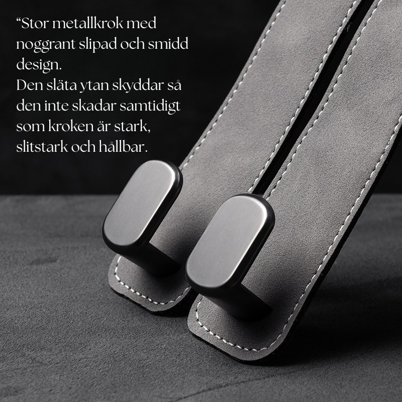 Multifunktionell dubbelkrok för bilsätets ryggstöd