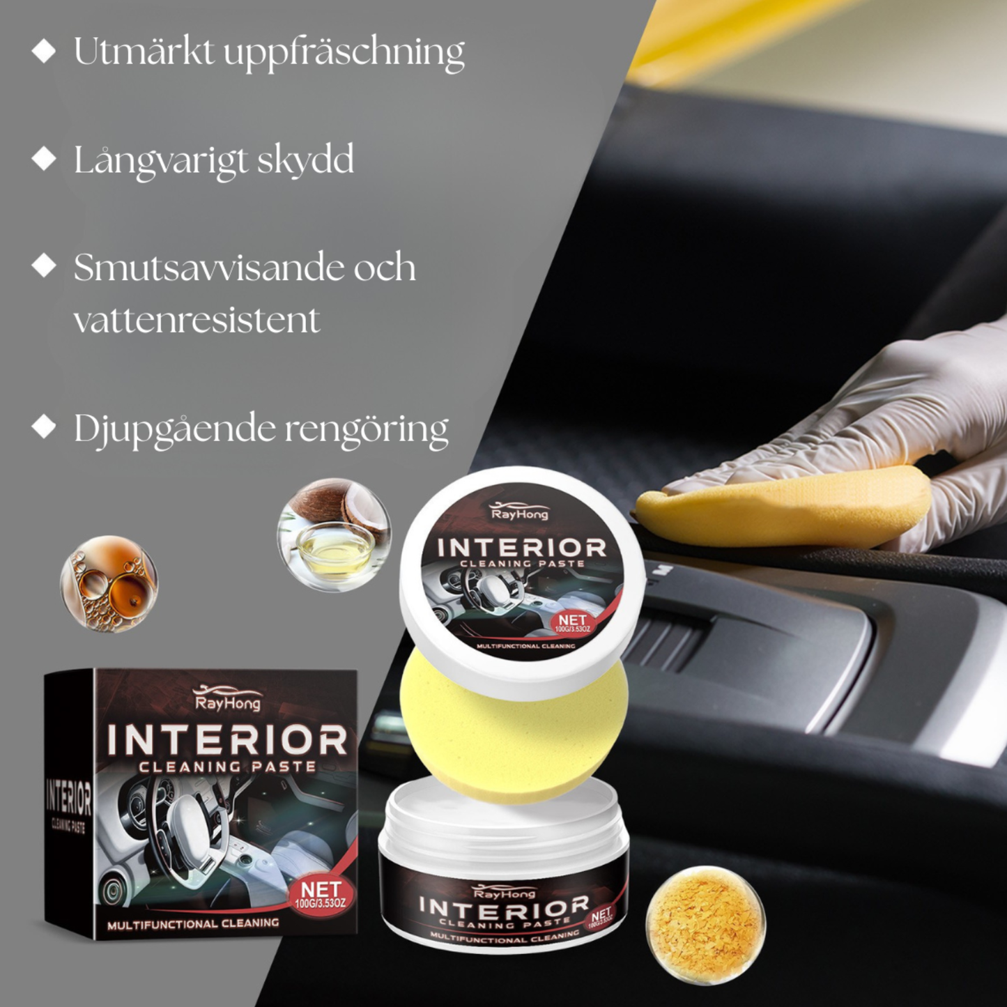 Rengöringskräm för bilens läder