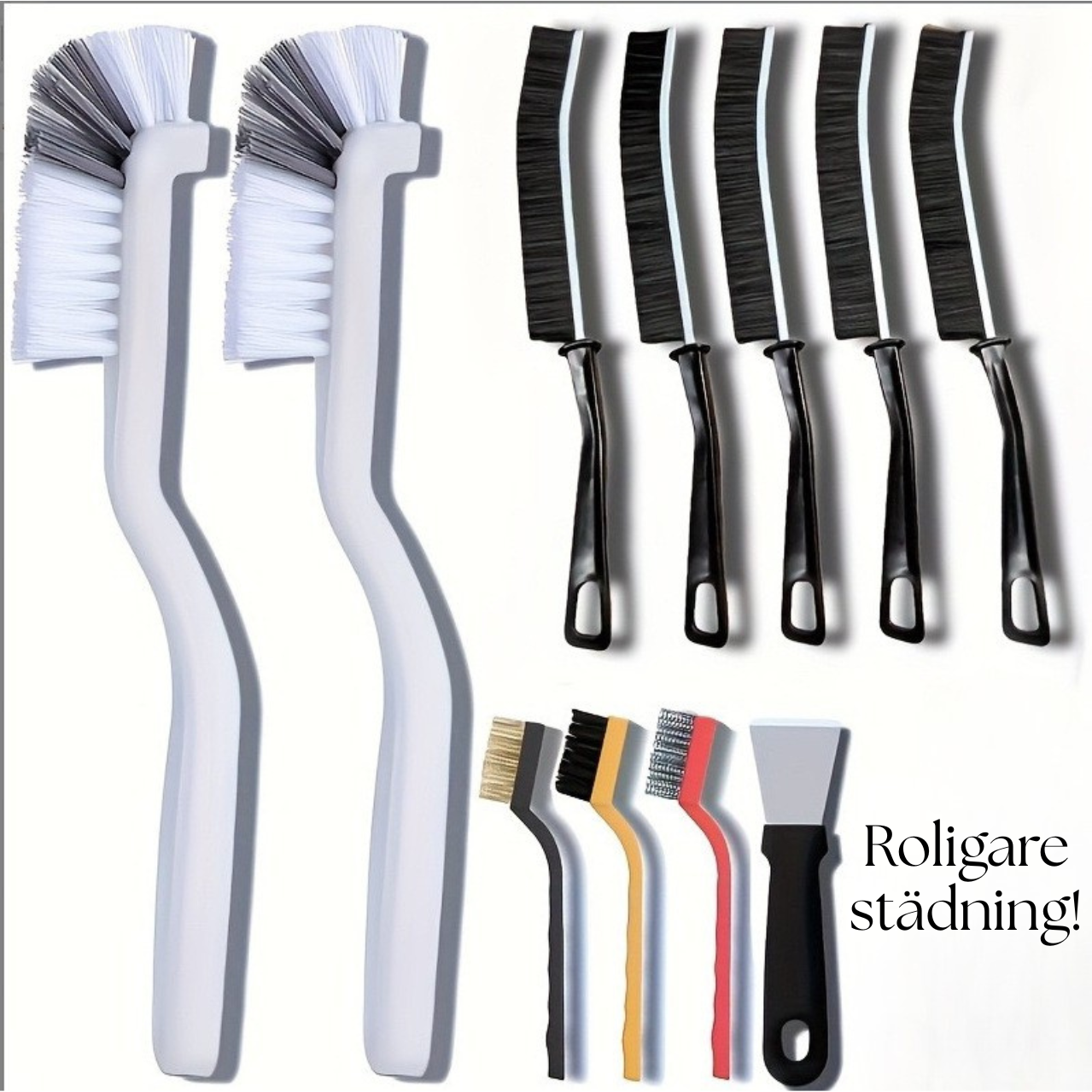 11-delars rengöringsset för springor och små hörn