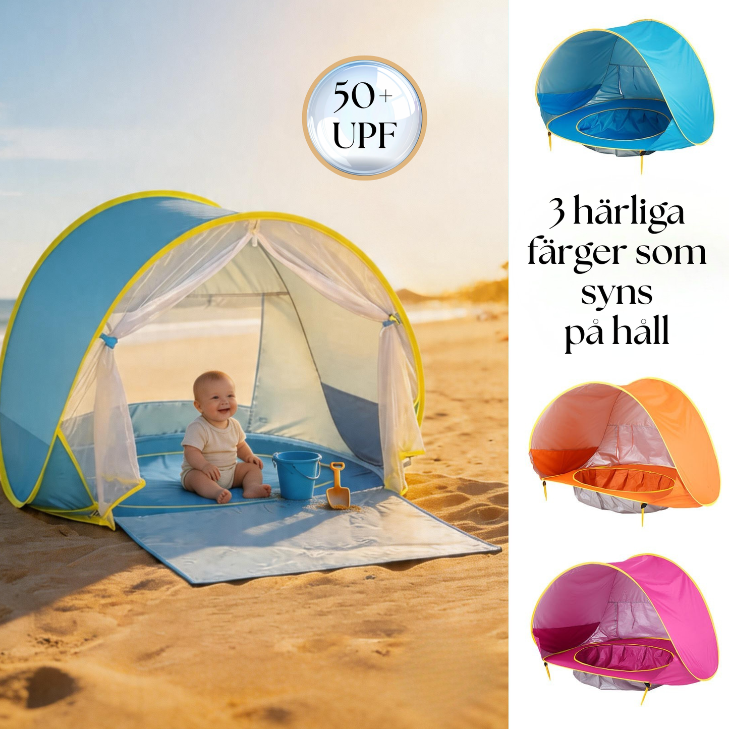 Trygg skugga på stranden
